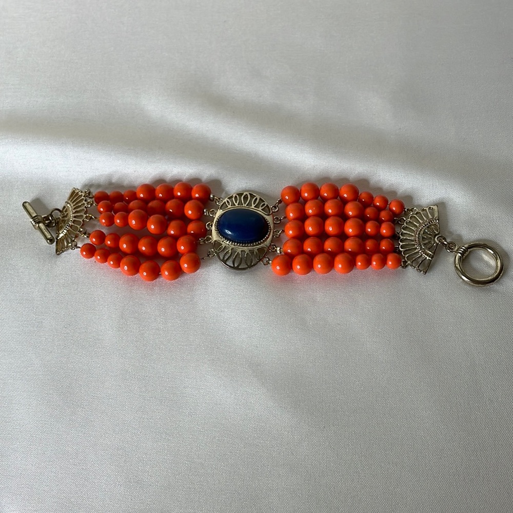 Orange and blue bracelet